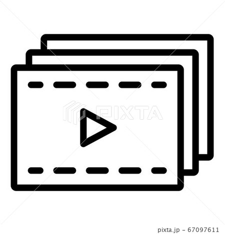 Video editor icon, outline style 67097611