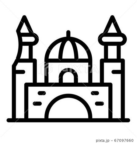 Islamic castle icon, outline style Islamic castle icon, outline style 67097660