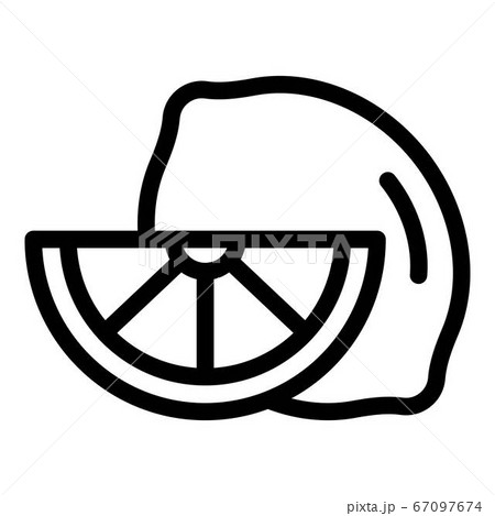 Slice lemon icon, outline style 67097674