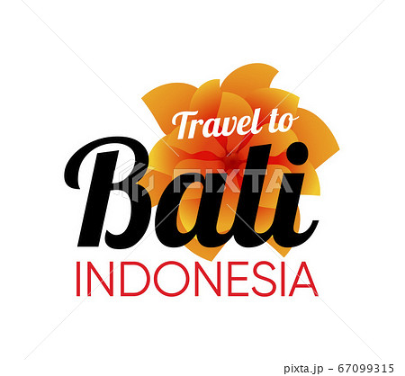 Bali Travel logo with Tropical beautiful Flower 67099315