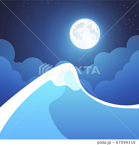Scenic Night Mountain Landscape placard with Rock 67099316