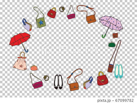 エコバッグ バッグ 靴 小物 雑貨イラスト 線ありのイラスト素材