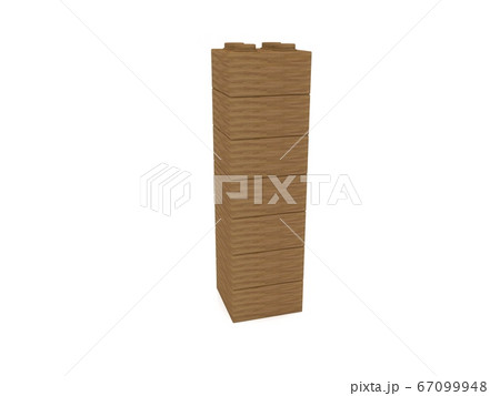Letter I concept built from toy wood bricks 67099948