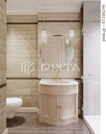 A small bathroom with a shower and toilet and 67100246