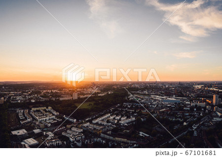 aerial drone shot of the city Cologne, Germany 67101681