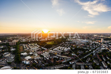 aerial drone shot of the city Cologne, Germany 67101683