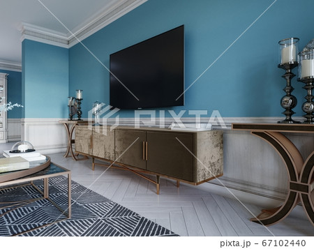 TV unit, TV set in a modern living room in a 67102440
