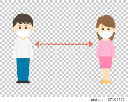 Illustration of social distance - Stock Illustration [67102512] - PIXTA