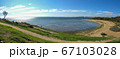 Panorama view of brighton beach in Melbourne Australia in the morning in the summer in March 2020. 67103028