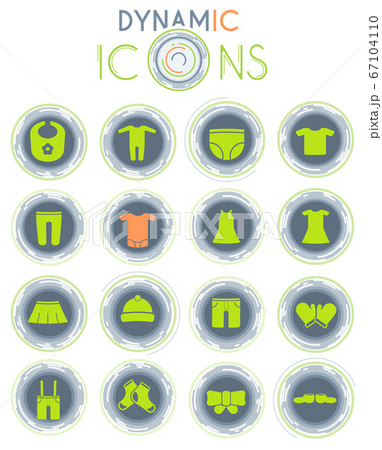 Baby clothes dynamic icons 67104110