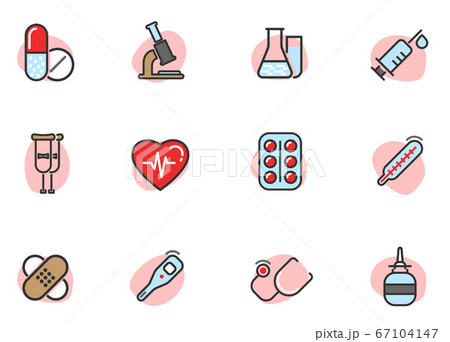 pharmacy and medicines colored icons 67104147
