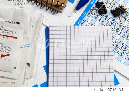 business office desk closeup - financial reports, business office desk closeup - financial reports, 67104354