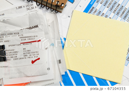 business office desk closeup - financial reports, business office desk closeup - financial reports, 67104355