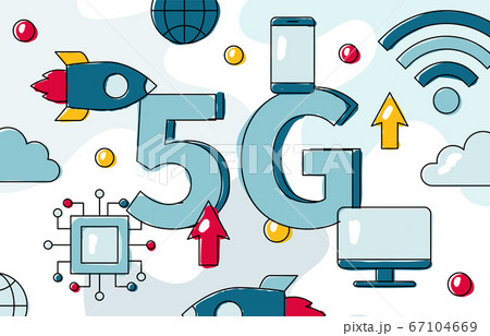 5G wireless network technology flat vector banner 67104669