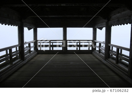 山形の梅雨　雨の山寺（立石寺）五大堂からの景色 67106282