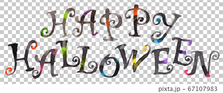 水彩HappyHalloween装飾文字_黒 67107983