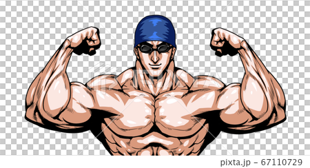水泳,スイミング,オリンピック,スポーツ,日本代表,劇画,漫画,筋肉,ボディビル,マッチョ,ポーズ, 67110729