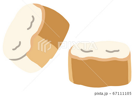 焼き麩 主線なしのイラスト素材