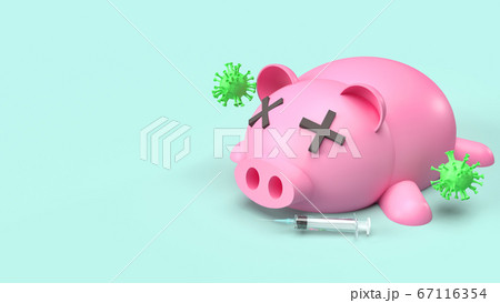A pig and virus 3d rendering for medical content. A pig and virus 3d rendering for medical content. 67116354