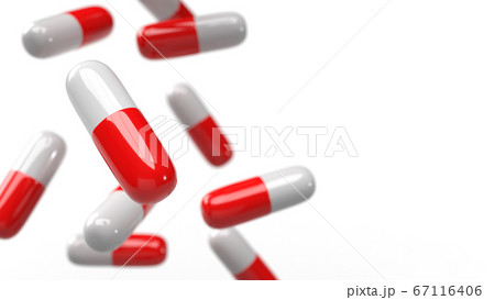 The red white capsule 3d rendering for medical content. 67116406