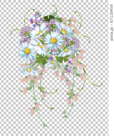 Bouquet of watercolor flowers 67116459
