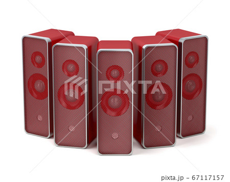 Group of five red speakers Group of five red speakers 67117157