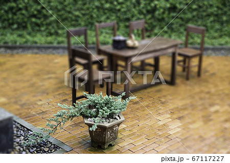 Blur background of outdoors garden furniture set Blur background of outdoors garden furniture set 67117227
