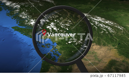Vancouver city being found on the map, 3d rendering 67117985