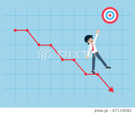 Salary Man Trying to grab the goal On the falling 67119082