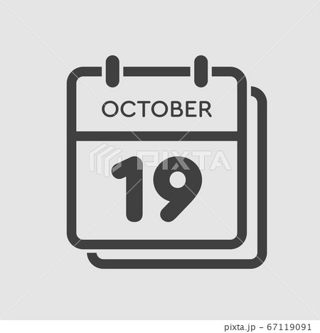 Calendar icon day 19 October, template icon date Calendar icon day 19 October, template icon date 67119091
