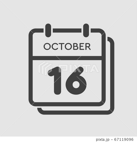 Calendar icon day 16 October, template icon date Calendar icon day 16 October, template icon date 67119096