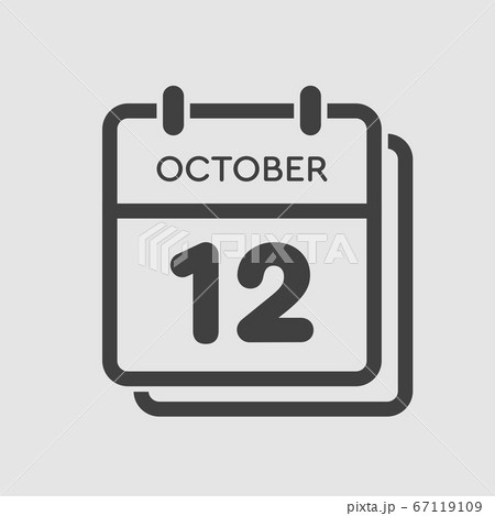 Calendar icon day 12 October, template icon date 67119109