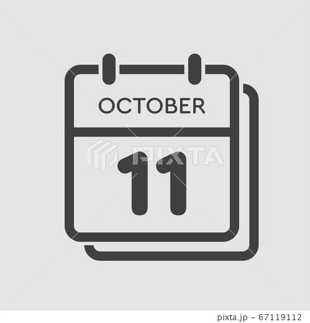 Calendar icon day 11 October, template icon date Calendar icon day 11 October, template icon date 67119112