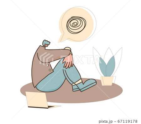 Mental disorder. Vector hand drawn color person. 67119178