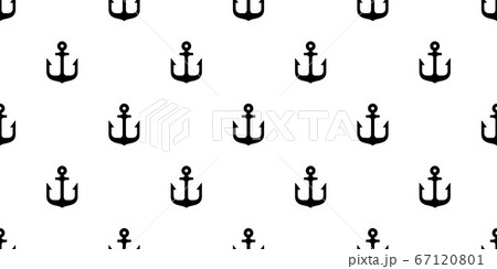 Anchor seamless pattern vector boat pirate helm Nautical maritime sea ocean repeat wallpaper scarf isolated tile background illustration design 67120801