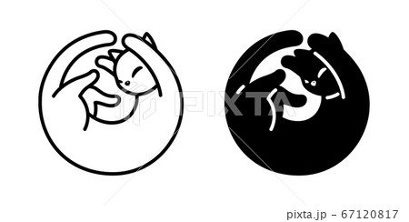 cat vector icon calico kitten character cartoon sleeping pet breed logo symbol illustration animal doodle design 67120817