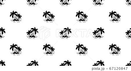 palm tree seamless pattern island coconut tree vector ocean summer beach tropical scarf isolated tile background repeat wallpaper cartoon illustration design 67120847