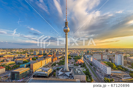Berlin skyline with TV tower at sunset, Germany Berlin skyline with TV tower at sunset, Germany 67120896
