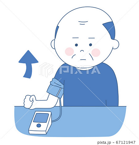 年配の男性 高血圧 イラストのイラスト素材