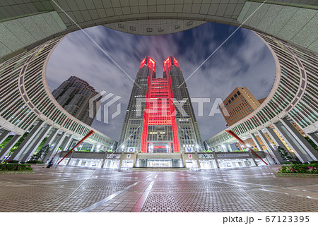東京都庁 レッドライトアップ(東京アラート) 東京都庁 レッドライトアップ(東京アラート) 67123395