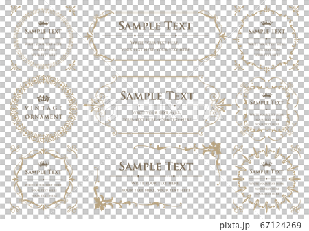 ビンテージオーナメントセット。各種フレーム素材。 67124269