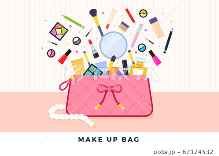Make up bag vector flat illustration. Make up bag vector flat illustration. 67124532
