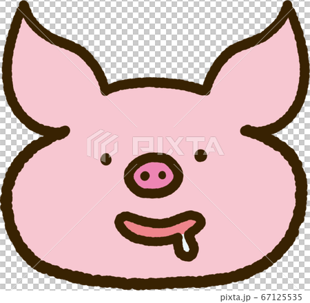 Face icon of a piglet drooling Face icon of a piglet drooling 67125535