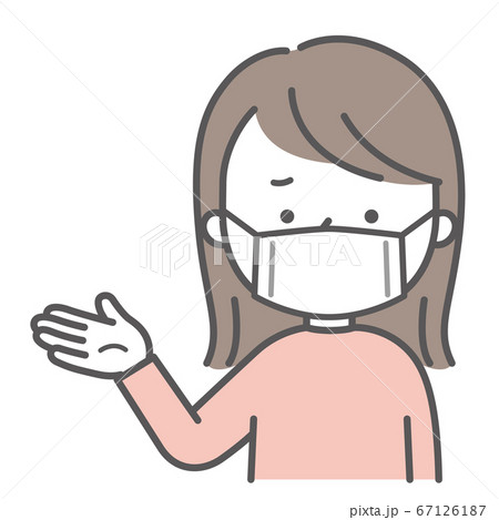 説明しているマスクをした女性 説明しているマスクをした女性 67126187