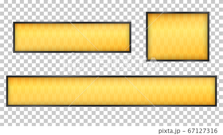 和柄 矢絣柄の金色テロップベース 黒枠のイラスト素材