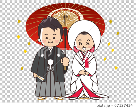 和装の新郎新婦 紋付袴 白無垢 結婚式 和装の新郎新婦 紋付袴 白無垢 結婚式 67127434