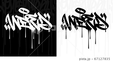 Abstract Hip Hop Hand Written Graffiti Style Word Weed Vector Illustration Art 67127835