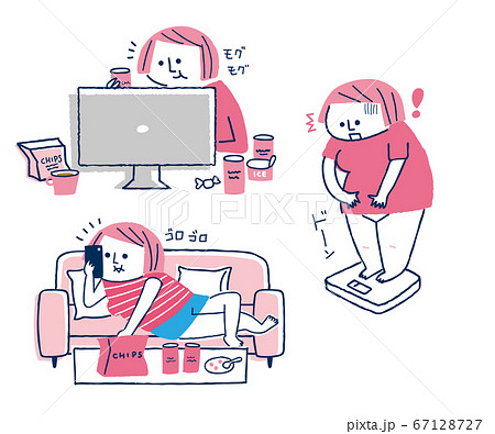 肥満 生活習慣のイラスト素材