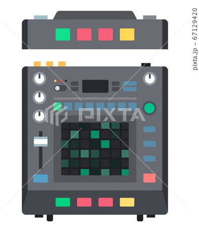 Drum machine instrument for creating music Musician vector icon flat isolated illustration. 67129420