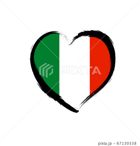 Travel italian love heart grunge icon. Love Italy flag symbol illustration Travel italian love heart grunge icon. Love Italy flag symbol illustration 67130338